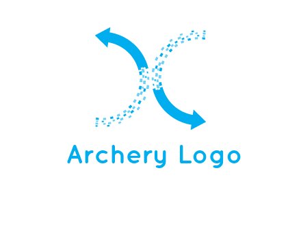 letter x pixels and arrows logo