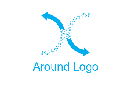 letter x pixels and arrows logo