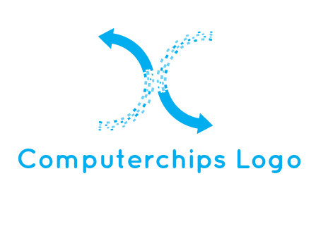 letter x pixels and arrows logo