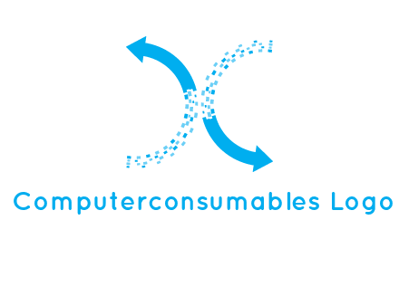 letter x pixels and arrows logo