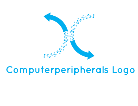 letter x pixels and arrows logo