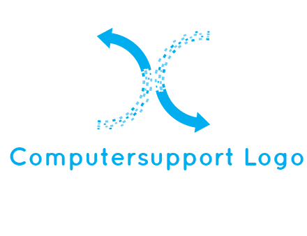 letter x pixels and arrows logo