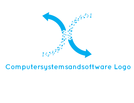 letter x pixels and arrows logo