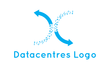 letter x pixels and arrows logo