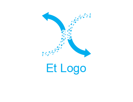 letter x pixels and arrows logo