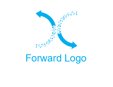 letter x pixels and arrows logo