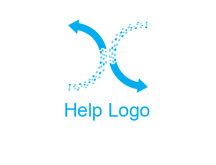 letter x pixels and arrows logo