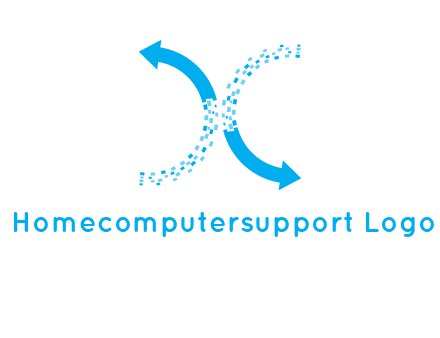 letter x pixels and arrows logo