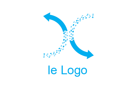letter x pixels and arrows logo