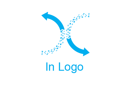 letter x pixels and arrows logo