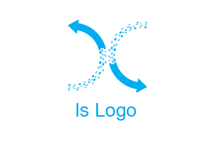 letter x pixels and arrows logo