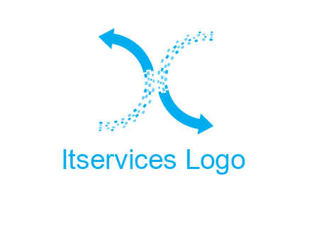 letter x pixels and arrows logo