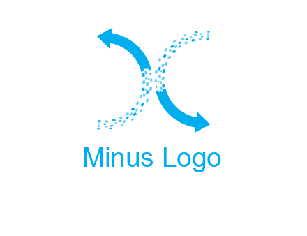 letter x pixels and arrows logo