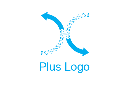 letter x pixels and arrows logo