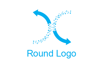 letter x pixels and arrows logo