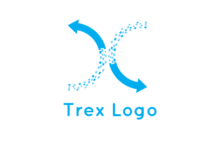 letter x pixels and arrows logo