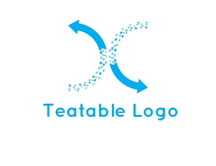 letter x pixels and arrows logo