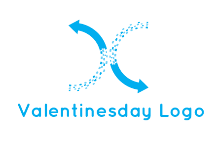 letter x pixels and arrows logo