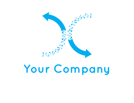 letter x pixels and arrows logo