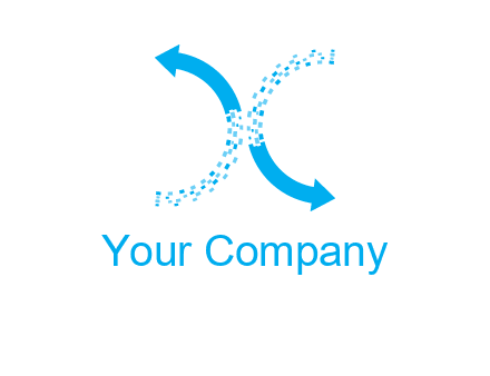 letter x pixels and arrows logo