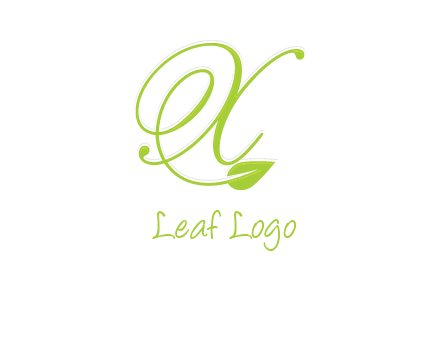 letter X with leaf logo