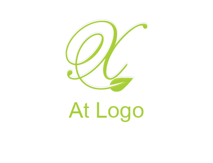 letter X with leaf logo