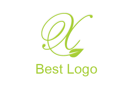 letter X with leaf logo