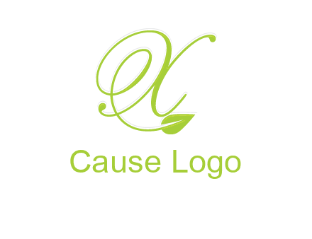 letter X with leaf logo