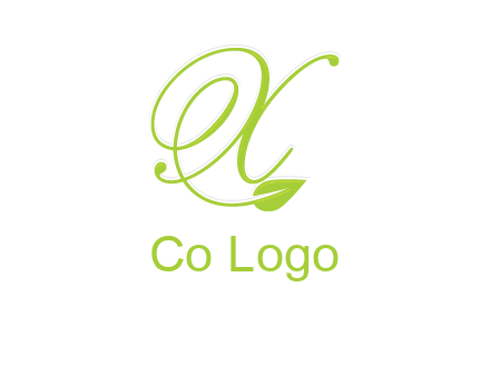 letter X with leaf logo