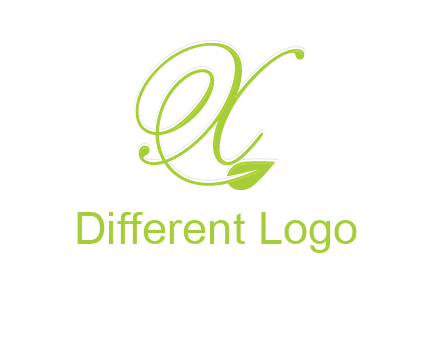 letter X with leaf logo