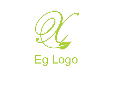 letter X with leaf logo
