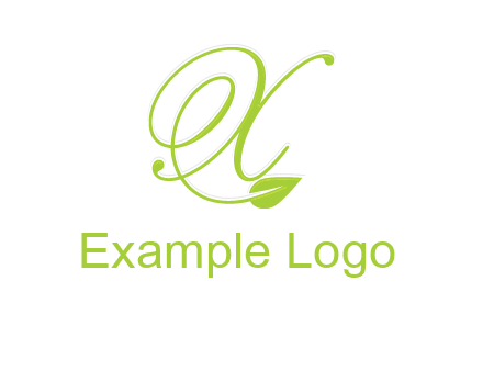 letter X with leaf logo
