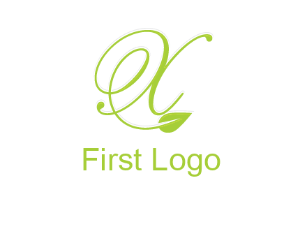 letter X with leaf logo