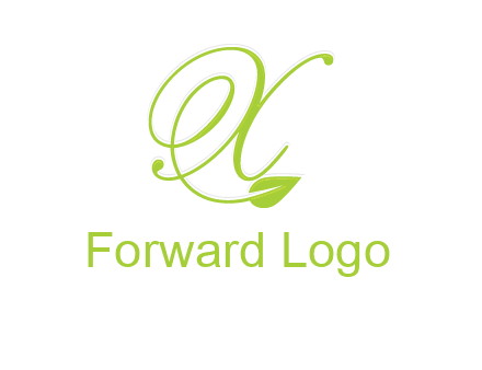 letter X with leaf logo