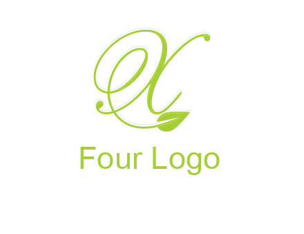 letter X with leaf logo