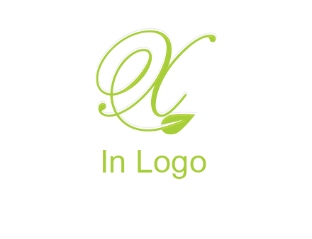 letter X with leaf logo
