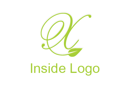 letter X with leaf logo