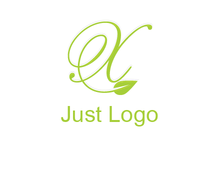 letter X with leaf logo