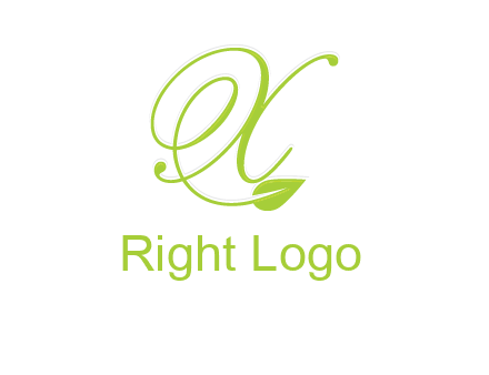 letter X with leaf logo