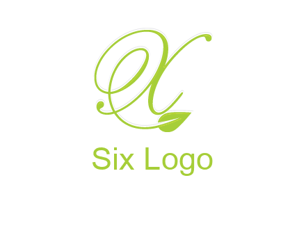 letter X with leaf logo