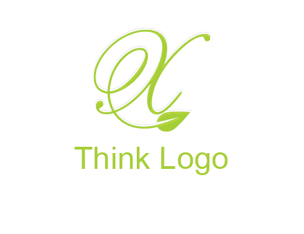 letter X with leaf logo