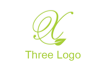 letter X with leaf logo