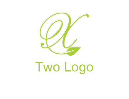 letter X with leaf logo