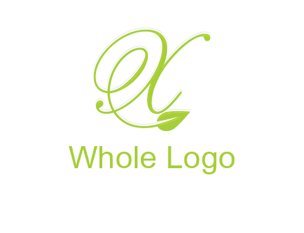 letter X with leaf logo