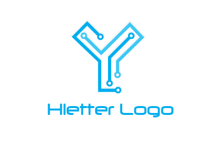 letter y circuit icon