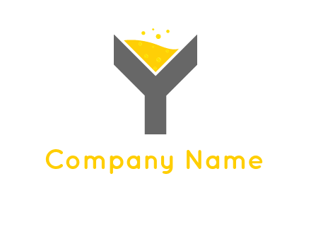 wine in letter Y logo