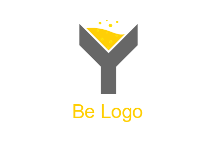 wine in letter Y logo