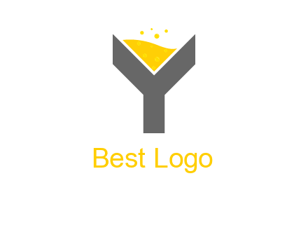 wine in letter Y logo