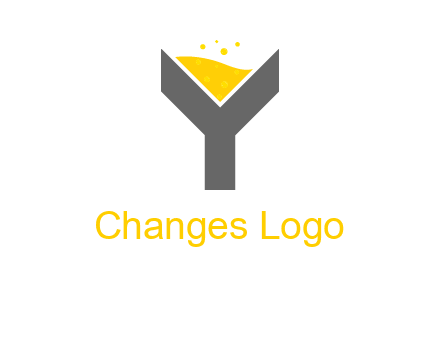 wine in letter Y logo