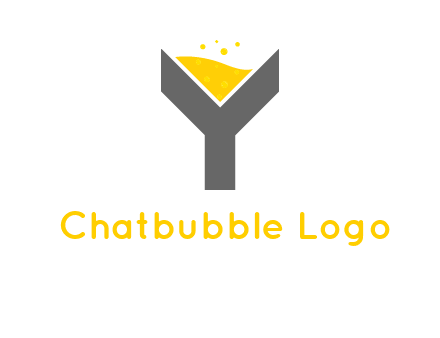 wine in letter Y logo
